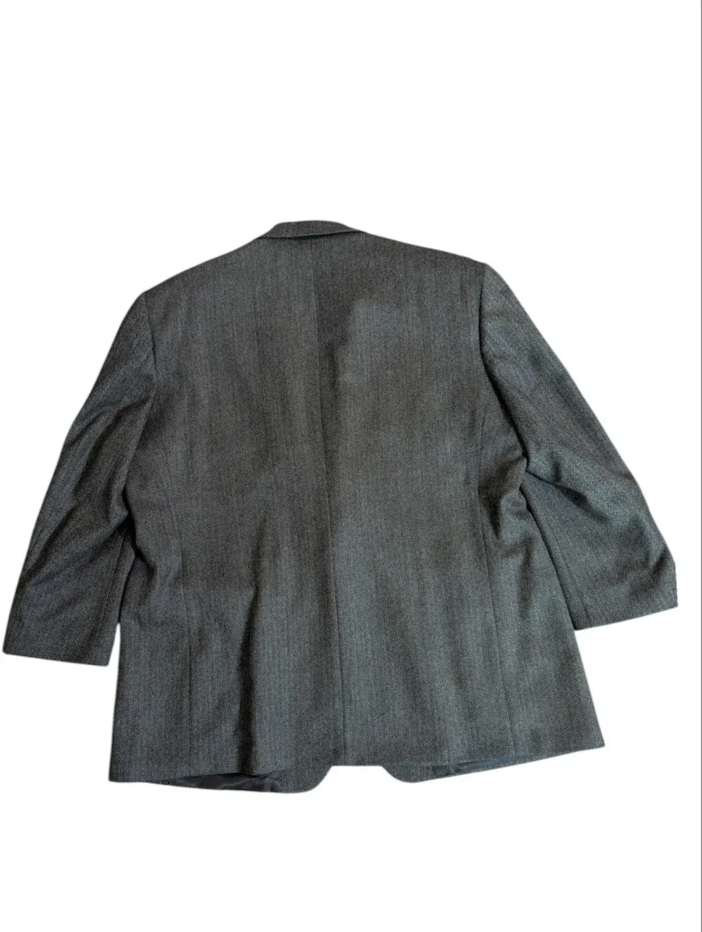 Vtg Oscar de la Renta Gray Herringbone Two-Button Sport Coat Wool Blend Sz 50R